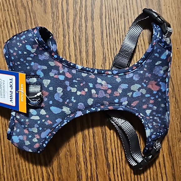 TOP-PAW Dog Walking Harness-Navy Blue Terrazzo-Adjustable Comfort-New-Sz M - Picture 2 of 5